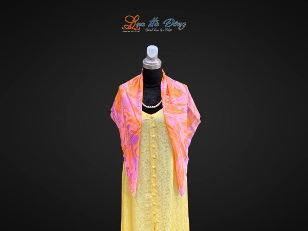 Khăn Lụa Vuông Tơ Tằm Vẽ Thủy Ấn