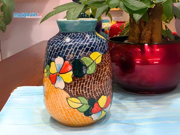 Lọ hoa đa sắc gốm Bát Tràng