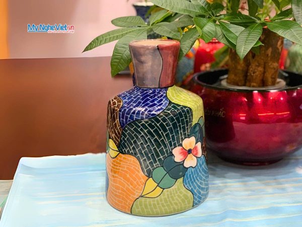 Lọ hoa đa sắc gốm Bát Tràng