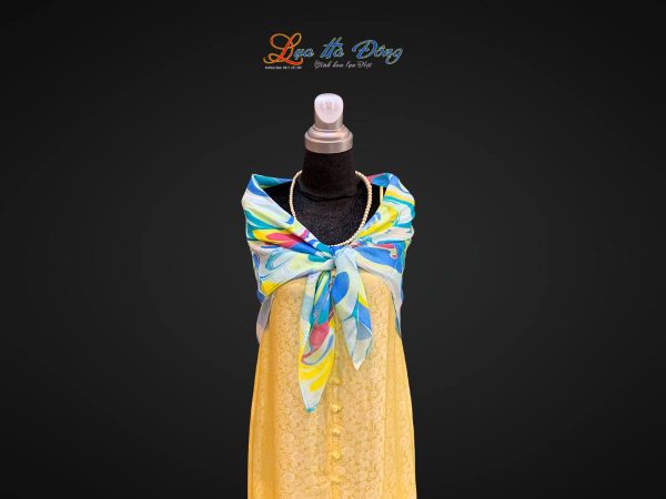 Khăn Lụa Vuông Tơ Tằm Vẽ Thủy Ấn