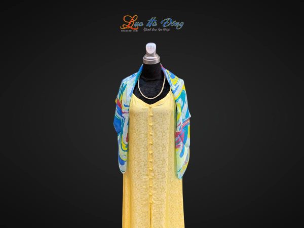 Khăn Lụa Vuông Tơ Tằm Vẽ Thủy Ấn