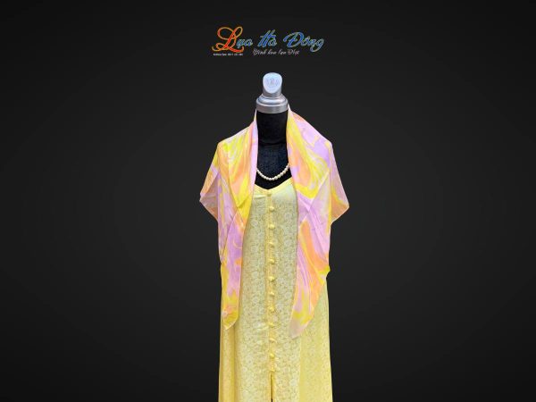 Khăn Lụa Vuông Tơ Tằm Vẽ Thủy Ấn
