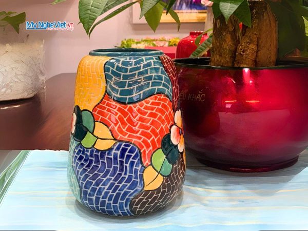 Lọ hoa đa sắc gốm Bát Tràng