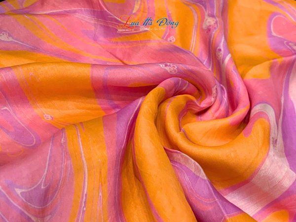 Khăn Lụa Vuông Tơ Tằm Vẽ Thủy Ấn