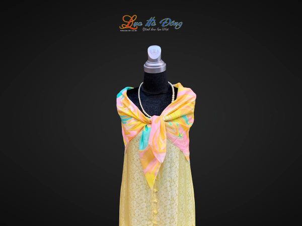 Khăn Lụa Vuông Tơ Tằm Vẽ Thủy Ấn