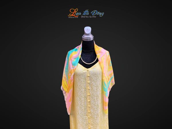 Khăn Lụa Vuông Tơ Tằm Vẽ Thủy Ấn