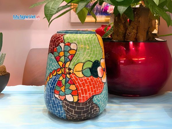 Lọ hoa đa sắc gốm Bát Tràng