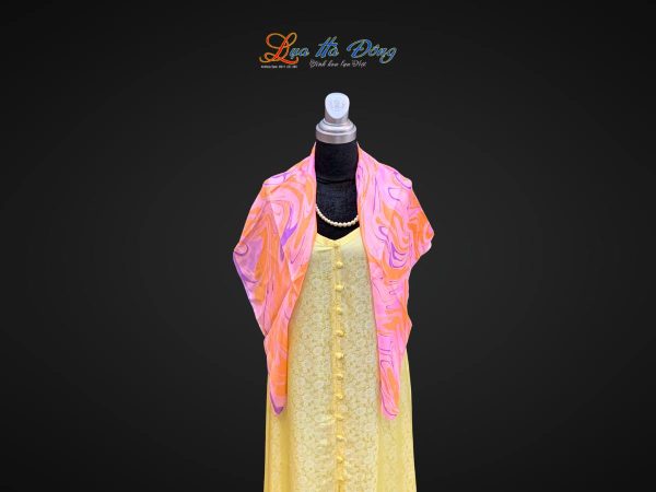 Khăn Lụa Vuông Tơ Tằm Vẽ Thủy Ấn