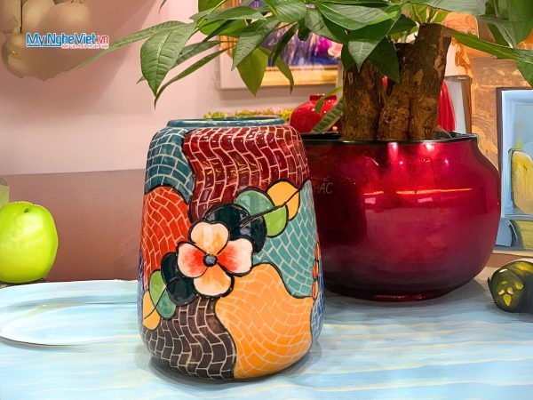 Lọ hoa đa sắc gốm Bát Tràng