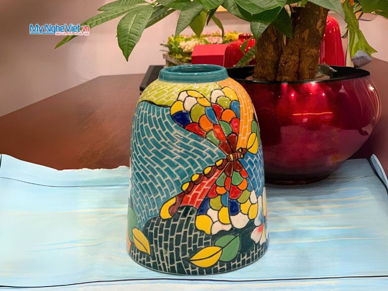 Lọ hoa đa sắc gốm Bát Tràng