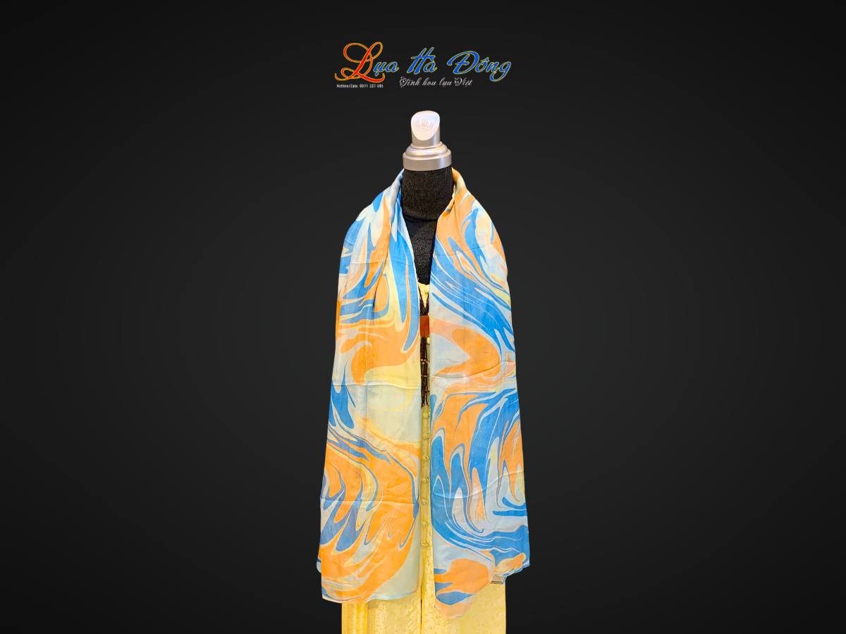 Khăn Lụa Tơ Tằm Vẽ Thủy Ấn