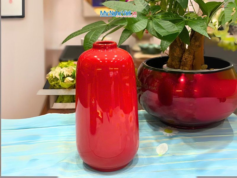 Bộ 3 lọ hoa gốm Bát Tràng Phúc Lộc Thọ dát vàng kim CBLHG036-2 - Ảnh 6