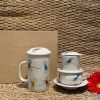 Combo Ly Lọc Trà và phin cafe vẽ chuồn kim xanh đỏ CBCFVH004/7.1