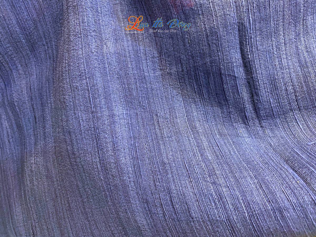 Khăn Choàng Cổ Lụa Tơ Tằm Đũi Xanh Navy MNV-KLNC87180/2 - Ảnh 3