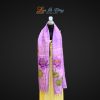 Khăn lụa tơ tằm vẽ tay hoa sen tua rua 100% silk