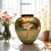 Lọ hoa sơn mài đắp nổi phù điêu