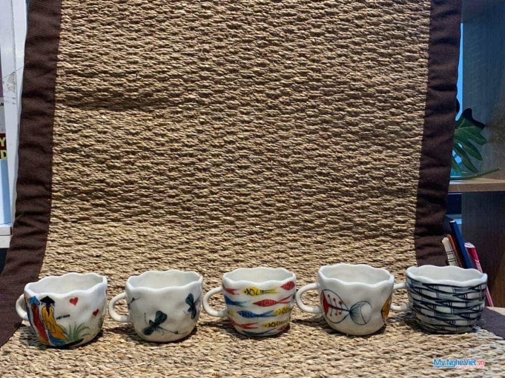 Ly sứ miệng lượn to vẽ hình cô gái nhiều mẫu LSH02