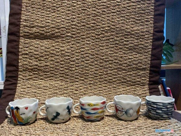 Ly sứ miệng lượn to vẽ hình cô gái nhiều mẫu LSH02