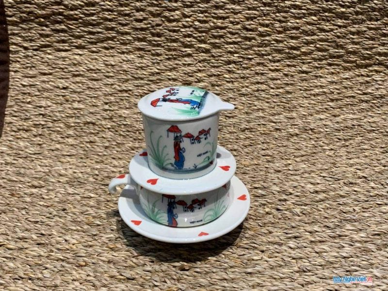 Phin cà phê thấp vẽ 1 cô gái CFVH004.4