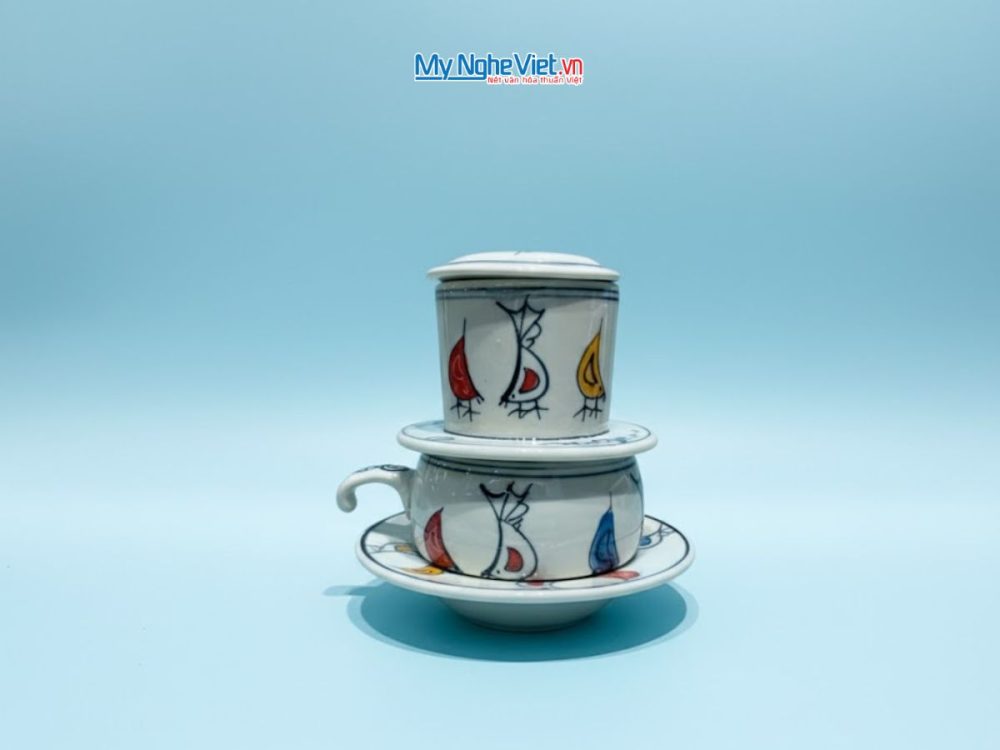 Phin cà phê thấp vẽ chim bồ câu CFVH004.5
