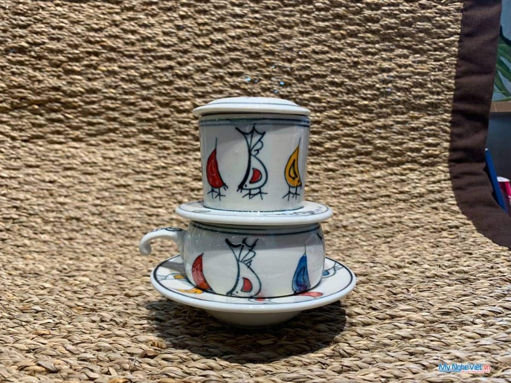 Phin cà phê thấp vẽ chim bồ câu CFVH004.5