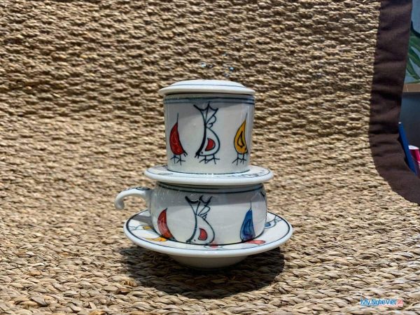 Phin cà phê thấp vẽ chim bồ câu CFVH004.5