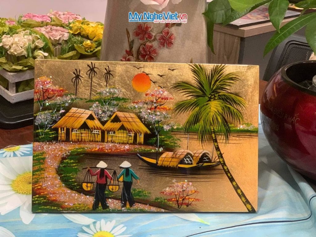 Tranh Sơn Mài Đồng Quê