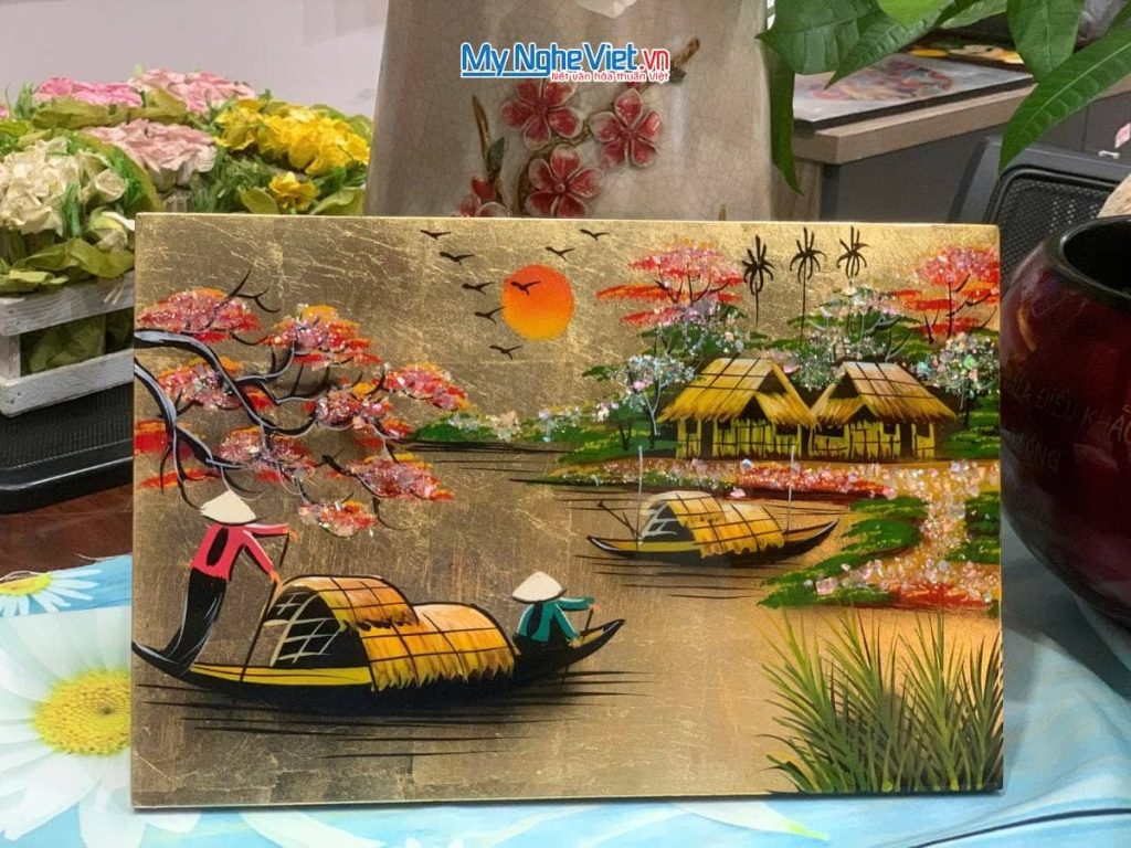 Tranh Sơn Mài Đồng Quê