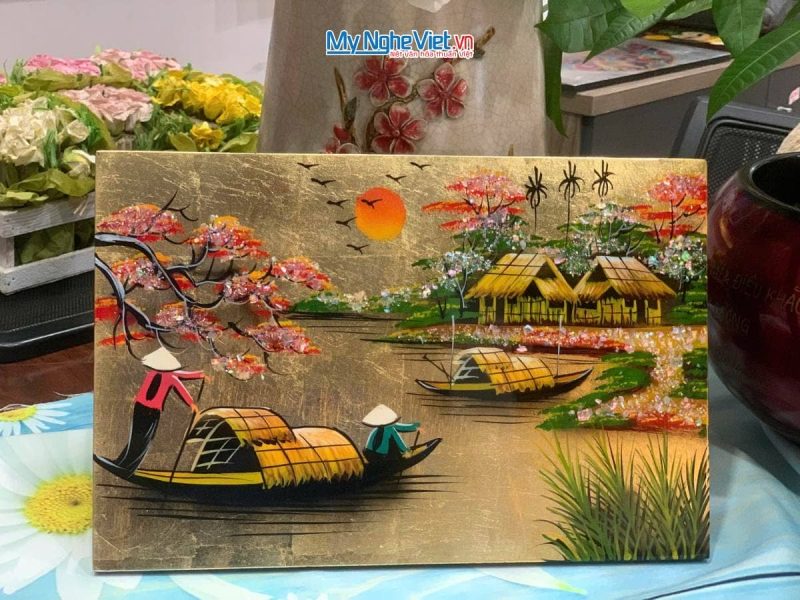 Tranh Sơn Mài Đồng Quê