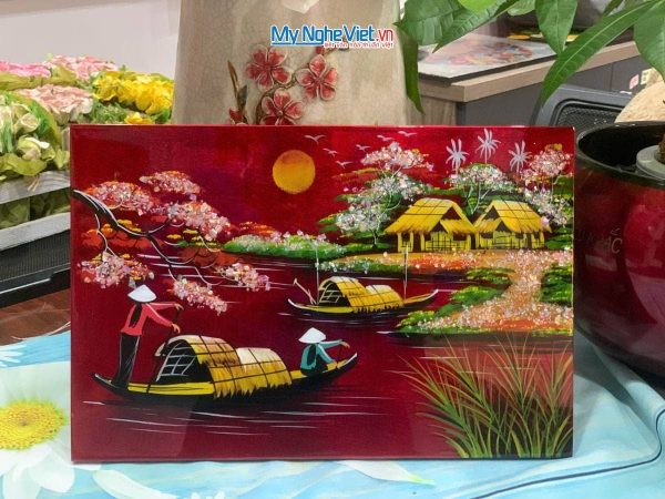 Tranh Sơn Mài Đồng Quê