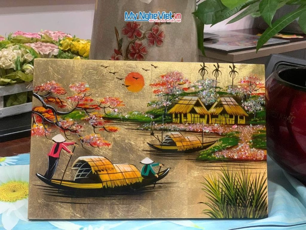 Tranh Sơn Mài Đồng Quê