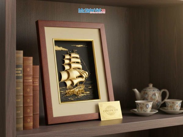Tranh dát vàng thuyền thuận buồm TD239-1