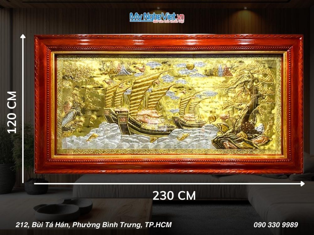 Tranh thuận buồm xuôi gió khung vặn 120x230 MNV-DD12239.1