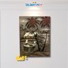 Tranh sơn mài đồng quê cẩn vỏ trứng