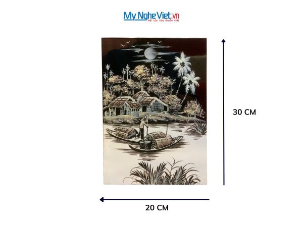 Tranh Sơn Mài Đồng Quê đen trắng