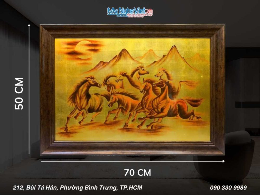 Tranh sơn mài mã đáo dát vàng TSMDH468-3.2