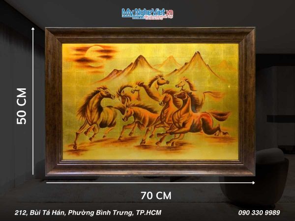 Tranh sơn mài mã đáo dát vàng TSMDH468-3.2