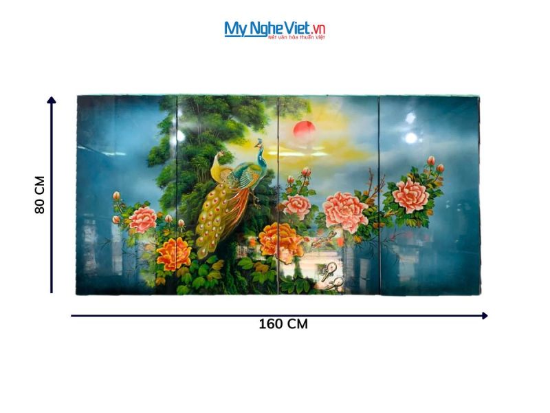 Bộ Tranh Sơn Mài Công Hồng Vẽ