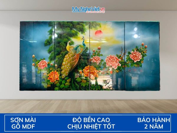Bộ Tranh Sơn Mài Công Hồng Vẽ