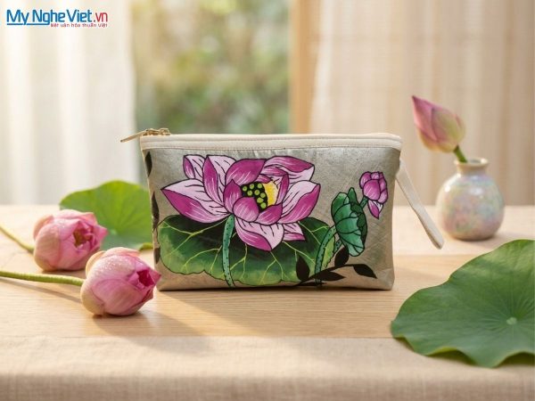 Túi sen vẽ tay thủ công - Túi từ lá sen