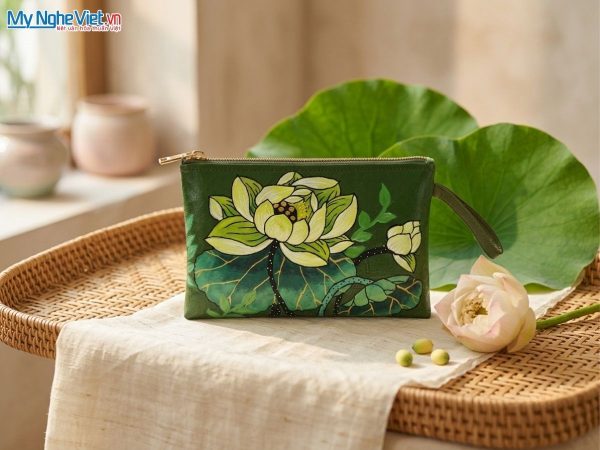 Túi sen vẽ tay thủ công - Túi từ lá sen