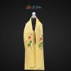 Khăn lụa trơn thêu sen vàng mỡ gà