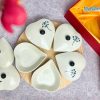 Bộ khay mứt gốm 5 ngăn hình tym vẽ hoa sen