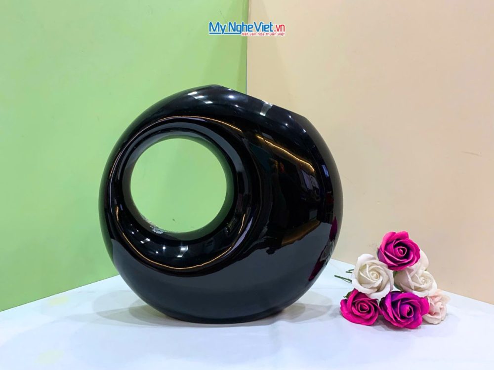 Lọ Hoa Sơn Mài Kết Thân Vẽ Cảnh Đồng Quê Lớn