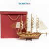 Mô hình thuyền buồm phong thủy France II Và Hộp Ép Kim Cao Cấp