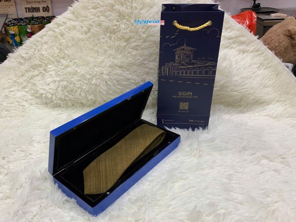 Quà Tặng Hộp Sơn Mài Trống Đồng & Cà Vạt Lụa Đũi Cao Cấp