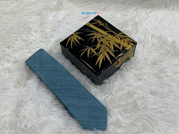 Quà Tặng Hộp Sơn Mài Lá Trúc & Cà Vạt Lụa Đũi Cao Cấp