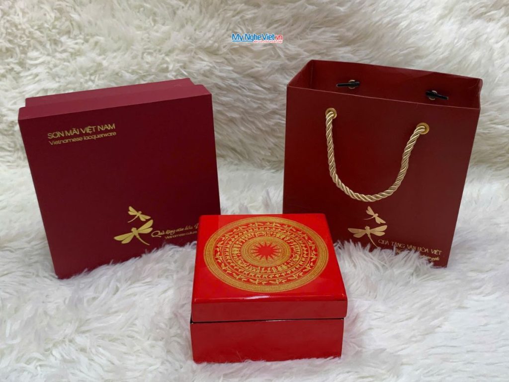 Quà Tặng Hộp Sơn Mài Trống Đồng