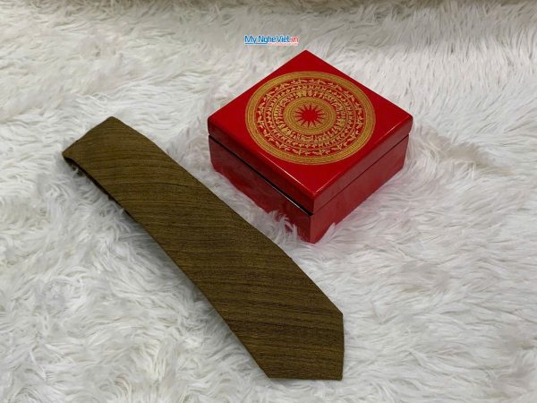 Quà Tặng Hộp Sơn Mài Trống Đồng & Cà Vạt Lụa Đũi Cao Cấp