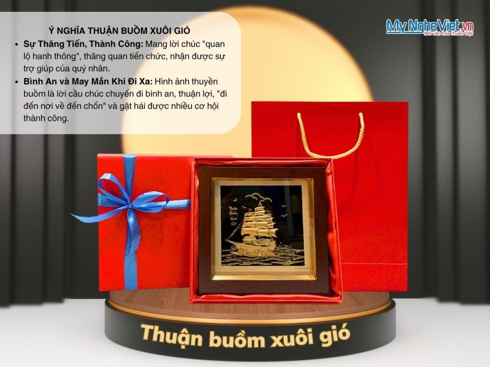 Tranh thuyền buồm dát vàng nền đen